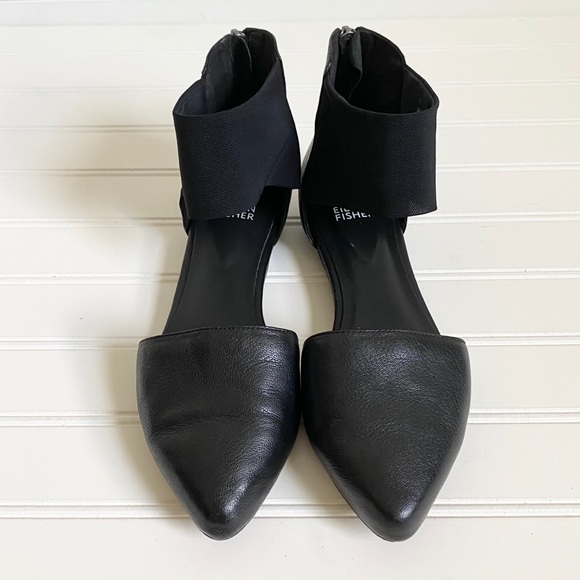 Eileen Fisher Black Allot Pointy Toe Flats 7.5 - Picture 7 of 14